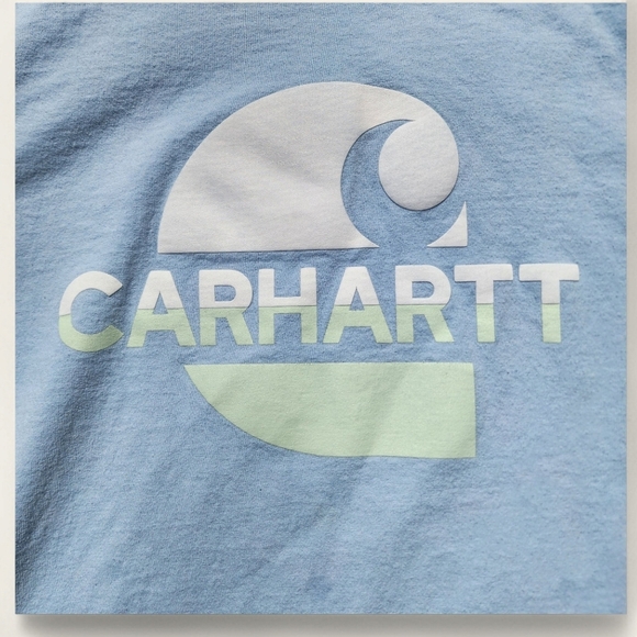 Carhartt Men's Logo T-Shirt – Light Blue – Size M - Picture 7 of 8